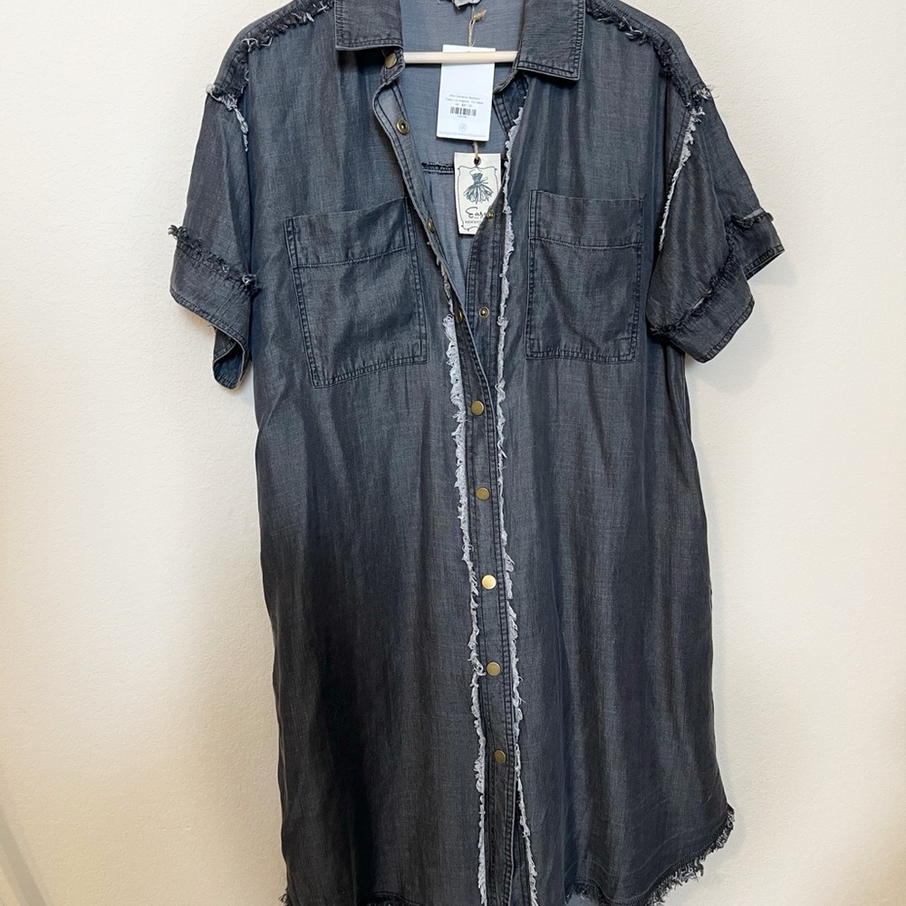 Easel NWT Denim Button-Up Shirt Dress